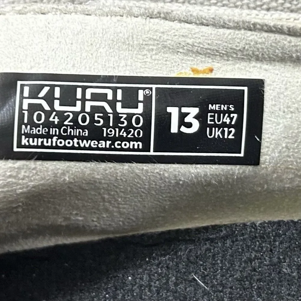 Kuru Pace Mens Sz 13 Dark Ash Canvas Leather Casual Deck Loafer Boat Shoes Used